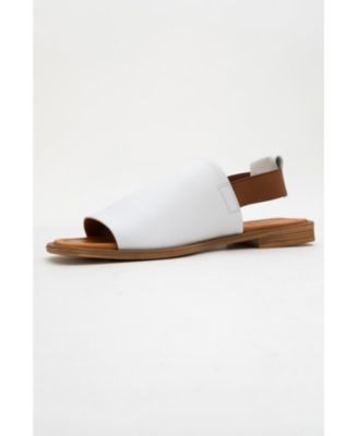 Fuela Leather Elastic Flat Sandals (Women)