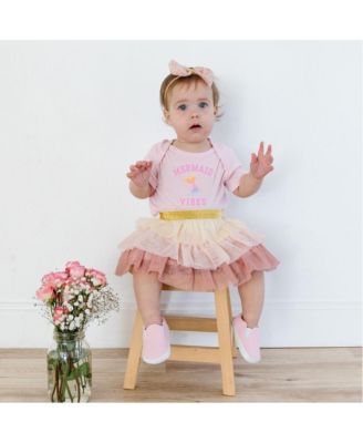 Baby Girls Mermaid Vibes Short Sleeve Bodysuit