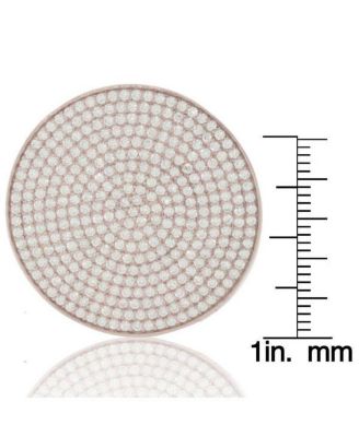 Suzy Levian Sterling Silver Cubic Zirconia Pave Round Medallion Ring