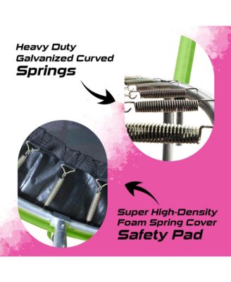 Pumpkin-Shaped Outdoor Trampoline Set with Premium Top-Ring Frame Safety Enclosure, 12 FT - Green Apple