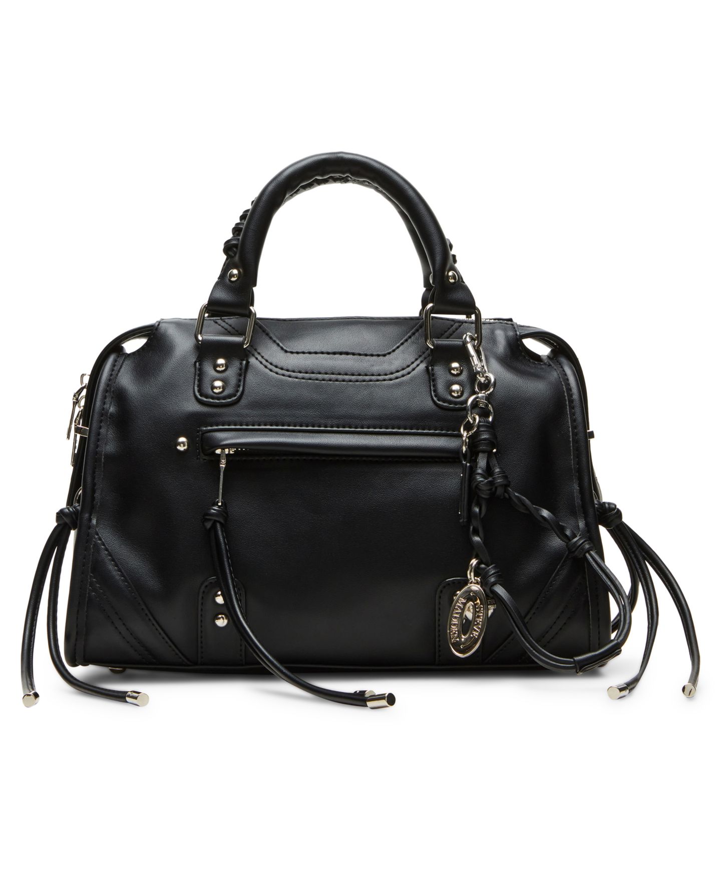 Женская сумка Steve Madden Briggs City Zipper Satchel, цвет: Чёрный — фото 1