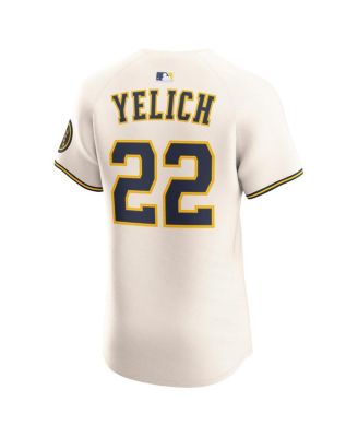 Men's Christian Yelich Cream Milwaukee Brewers Home Elite Player Jersey