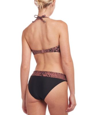 Women's Leopard Cheetah Print Fold Over Bikini Swimsuit Bottom