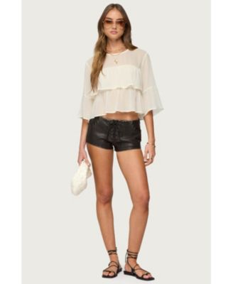Women's Missey Ruffled Chiffon Top