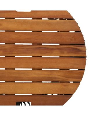 Garden Side Table Black and brown PE rattan 2 pcs Stackable