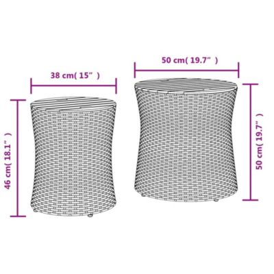 Garden Side Table Black and brown