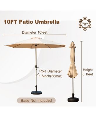 Outdoor 10FT Patio table Waterproof  Umbrellawith Push Button Tilt and Crank