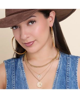 Layered Coin & Charm Pendant Necklace