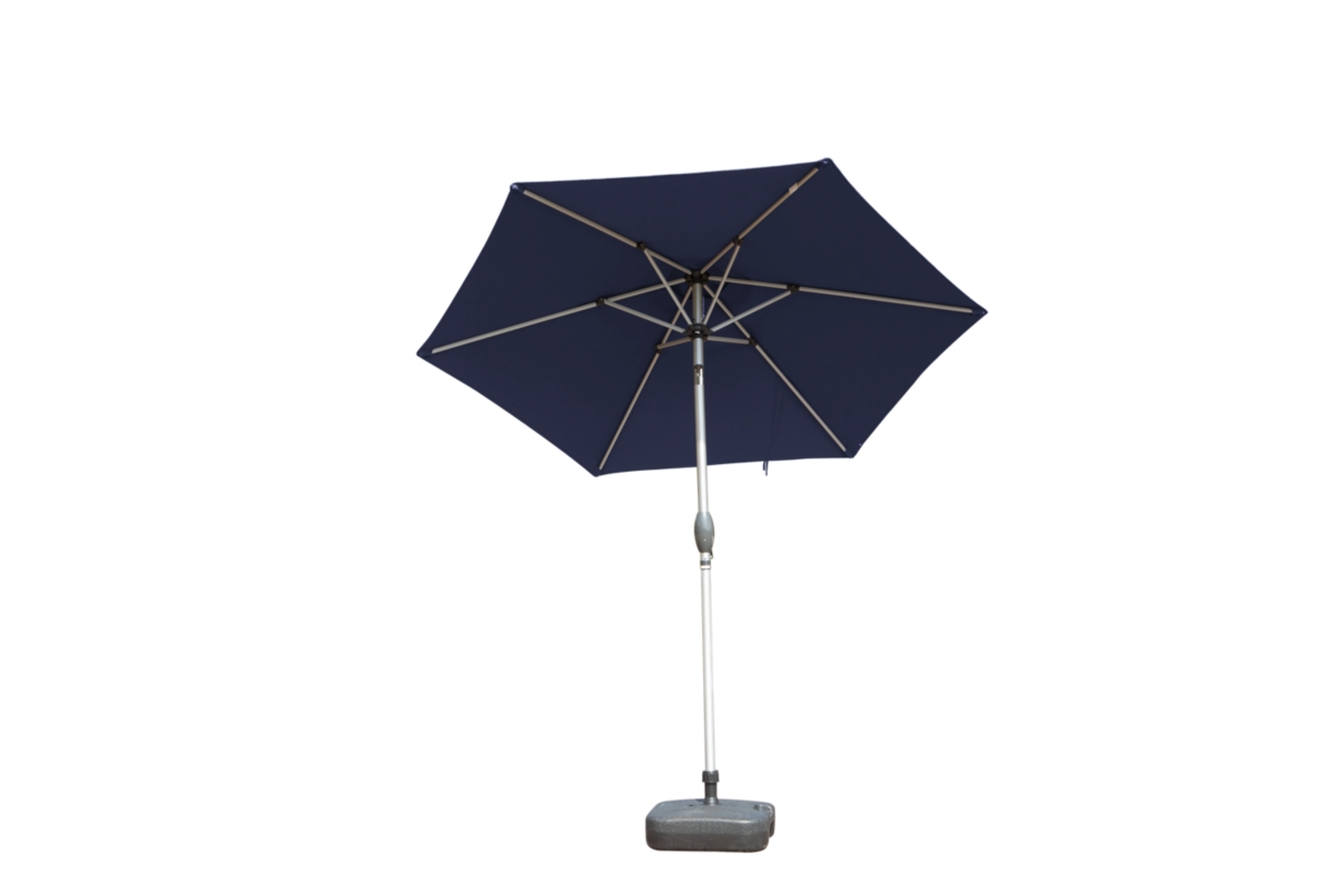 Outdoor 7.5FT Patio Table Umbrellawith Push Button Tilt and Crank, Uv Protection Waterproof Market Sun Umbrella with 6 Sturdy Ribs - Blue
