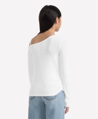 Girls Asymmetrical Ruched Long Sleeve T-Shirt