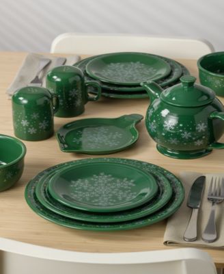 Jade Snowflakes Ornament Shaped Plate, Exclusively at Macy's