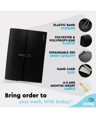 Accordion File Organizer Blue, 7 Pocket Expanding File and Cover Folder with Labels, Plastic Portable Desktop Letter A4 Paper, 1 Pc – by Enday