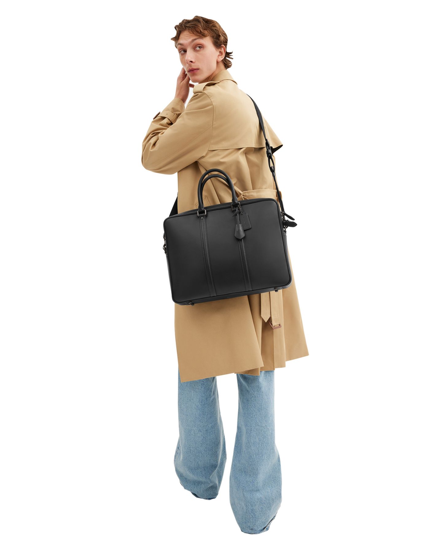 Мужская сумка COACH Metropolitan Workbag, цвет: Чёрный — фото 7
