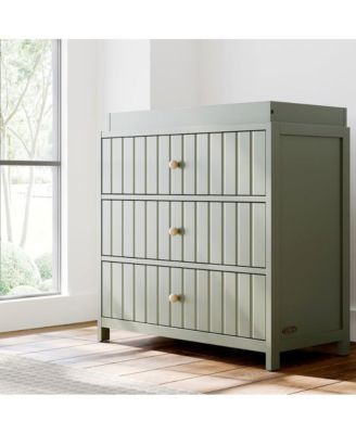 Teddi 3 Drawer Chest with Changing Table Topper (Olive)