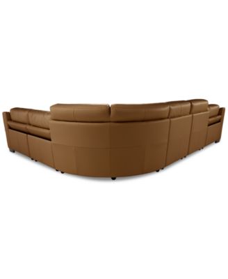 Julius II 6-Pc. Leather L Sectional with 3 Power Recliners