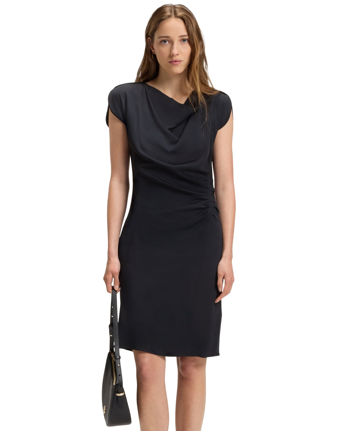 Hugo Boss Boss By  Women's Drape-neckline Dress In Black