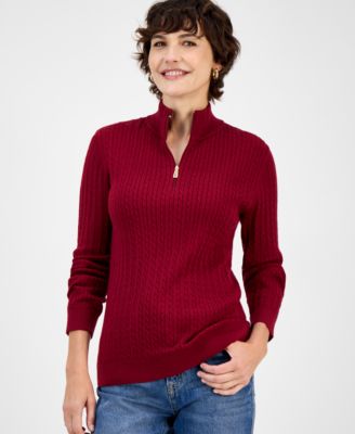 Nautica Women's Cotton Mock-Neck Sweater, Online Only