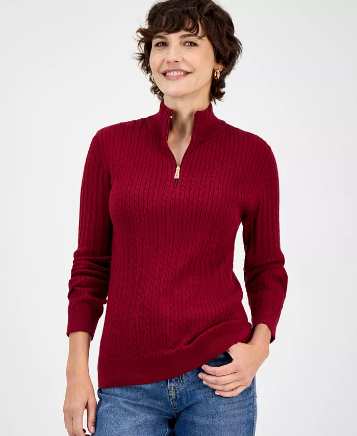 Nautica Women's Cotton Mock-Neck Sweater, Online Only - thumbnail 9