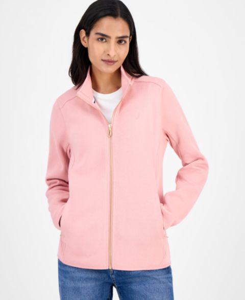 Женская куртка Nautica Jeans Nautica Zip-Front Fleece Sweater jacket, цвет: Розовый
