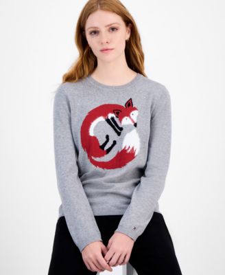 Women's Cotton Graphic Crewneck Sweater
