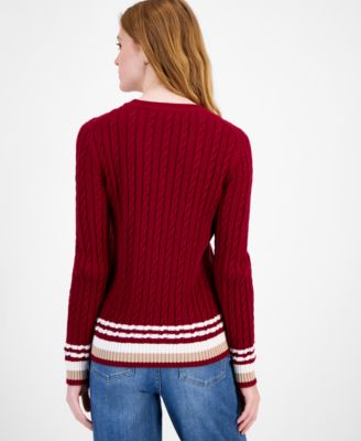 Women's Cotton Cable Knit Sweater