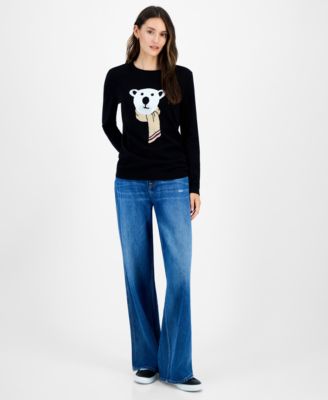 Women's Cotton Graphic Crewneck Sweater