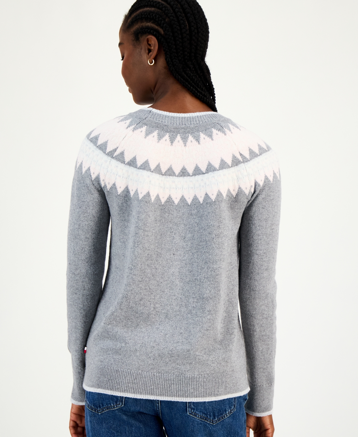 Tommy Hilfiger Women's Polar Bear Fair Isle Sweater In Gray