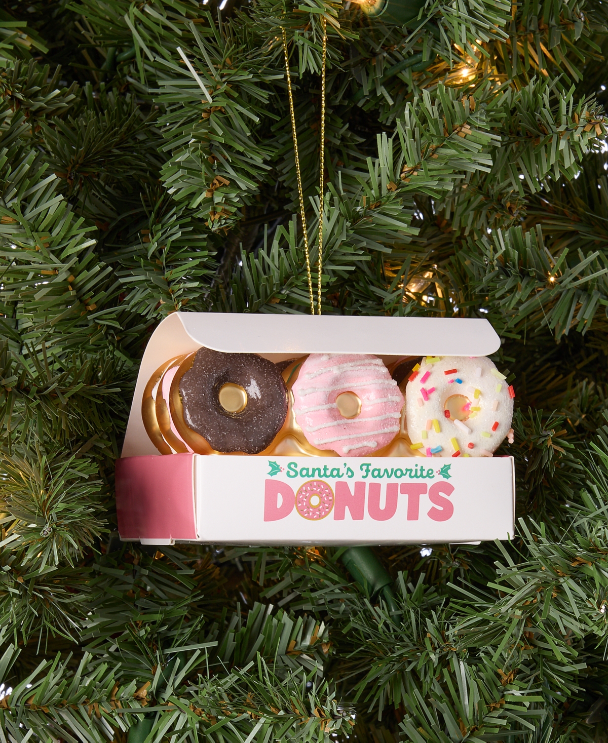Holiday Lane Foodie Donut Box Ornament, Macy's Exclusive In Pink