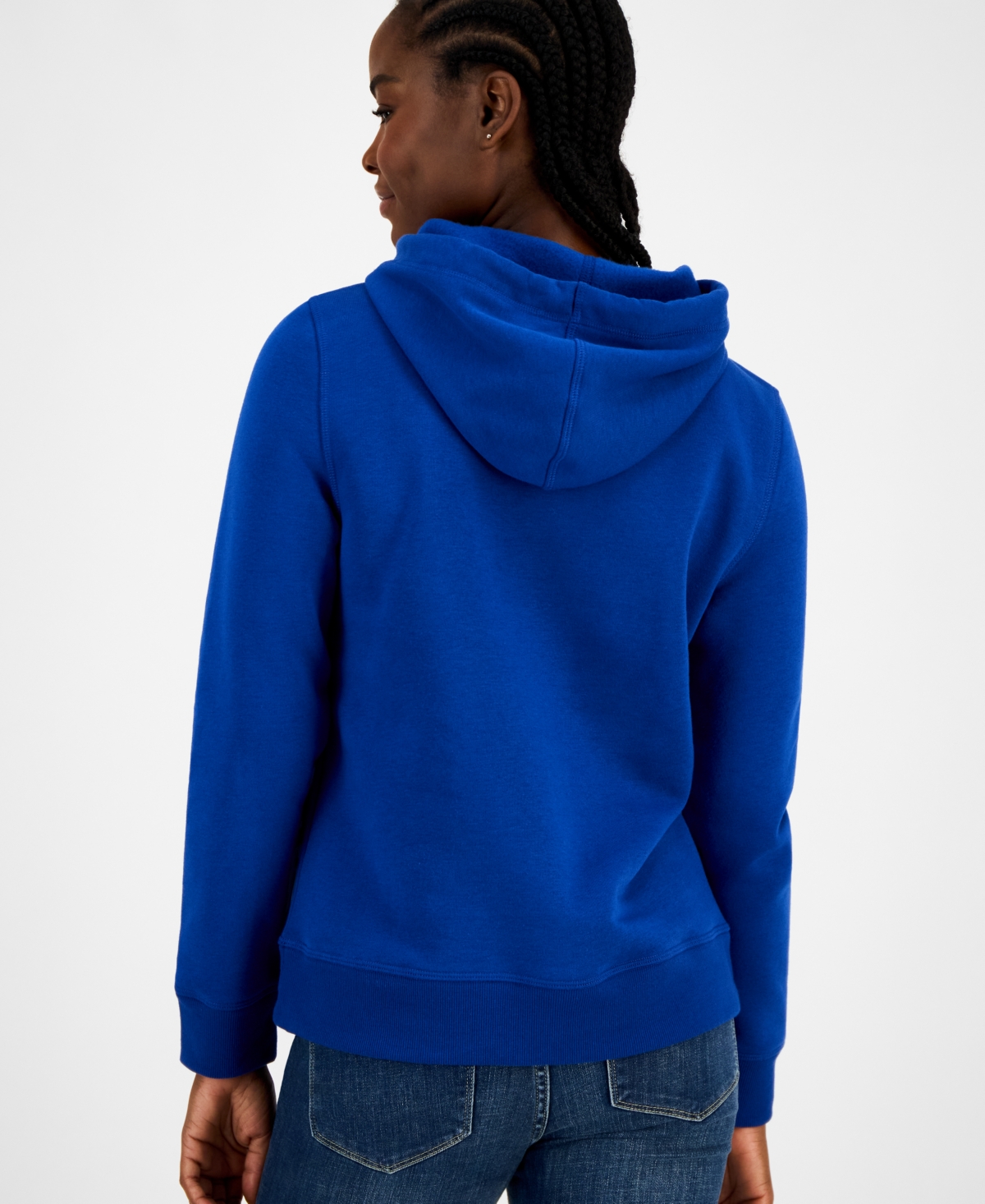 Tommy Hilfiger Women's Embroidered Logo Hooded Sweatshirt In Blue