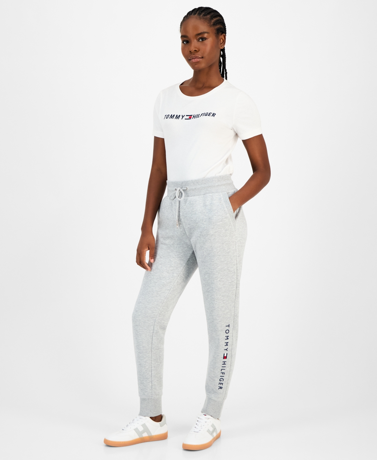 Tommy Hilfiger Women's Solid Logo Joggers In Gray