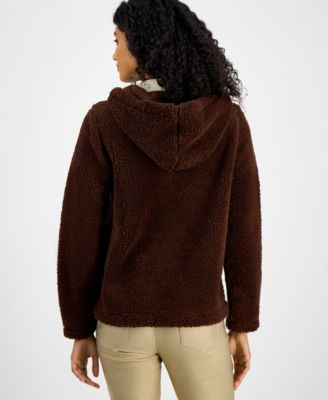 Women's Zip-Front Long-Sleeve Sherpa Jacket 