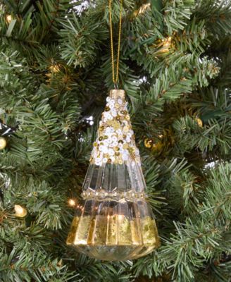 Berry Tones Clear Gold Christmas Tree Ornament, Macy's Exclusive
