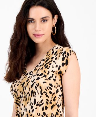 Petite Double-V-Neck Cap-Sleeve Sweater