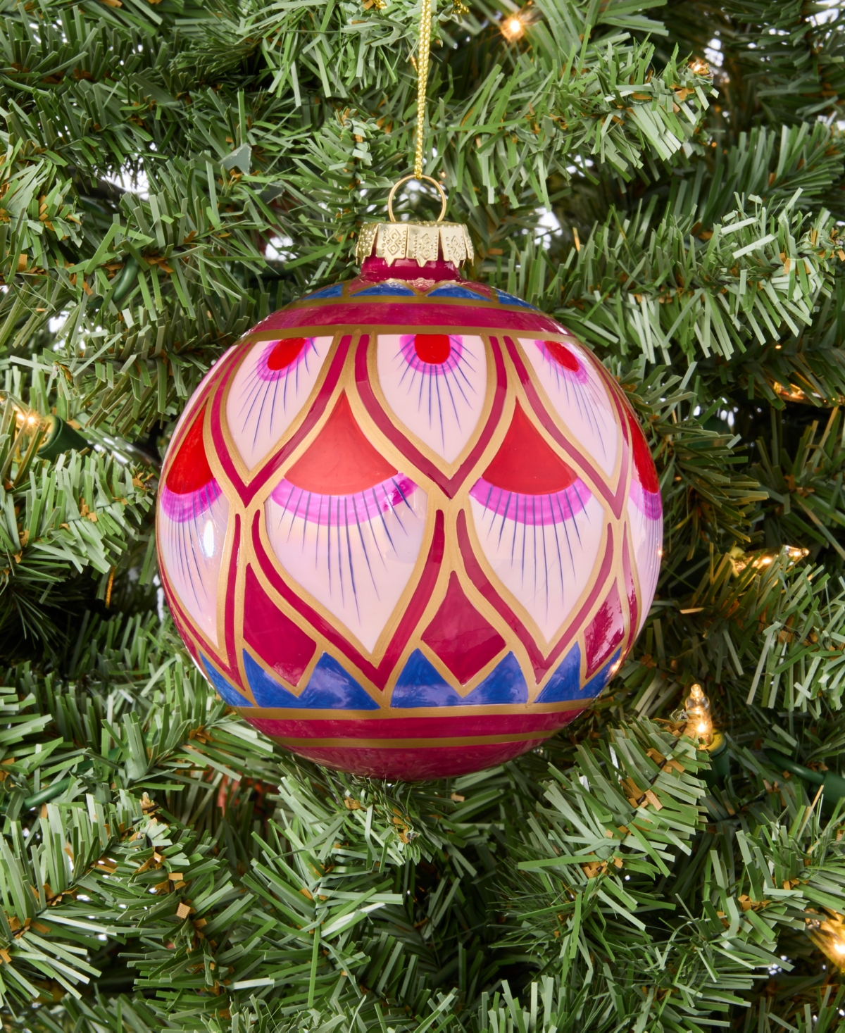 Holiday Lane Berry Tones Deco Design Ball Ornament, Macy's Exclusive