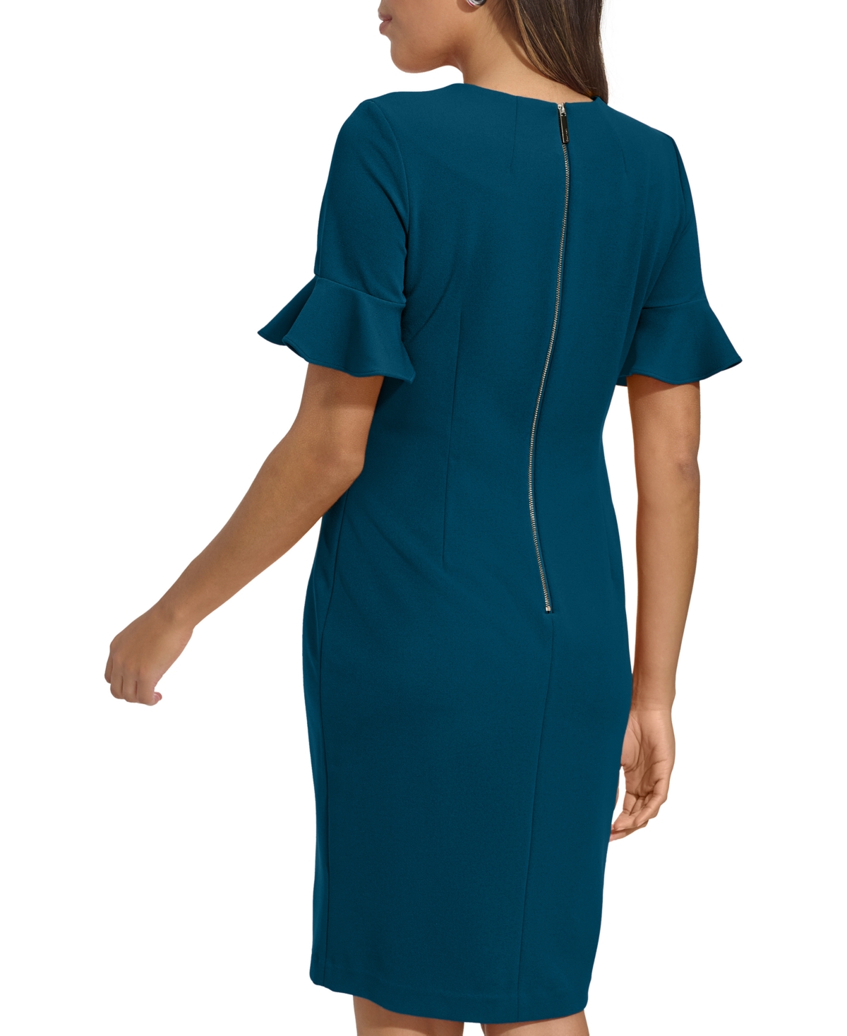 Calvin Klein Women's Scuba Crepe Short-Sleeve Sheath Dress