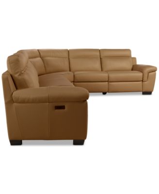 Julius II 6-Pc. Leather L Sectional with 2 Power Recliners, Macy's Exclusive