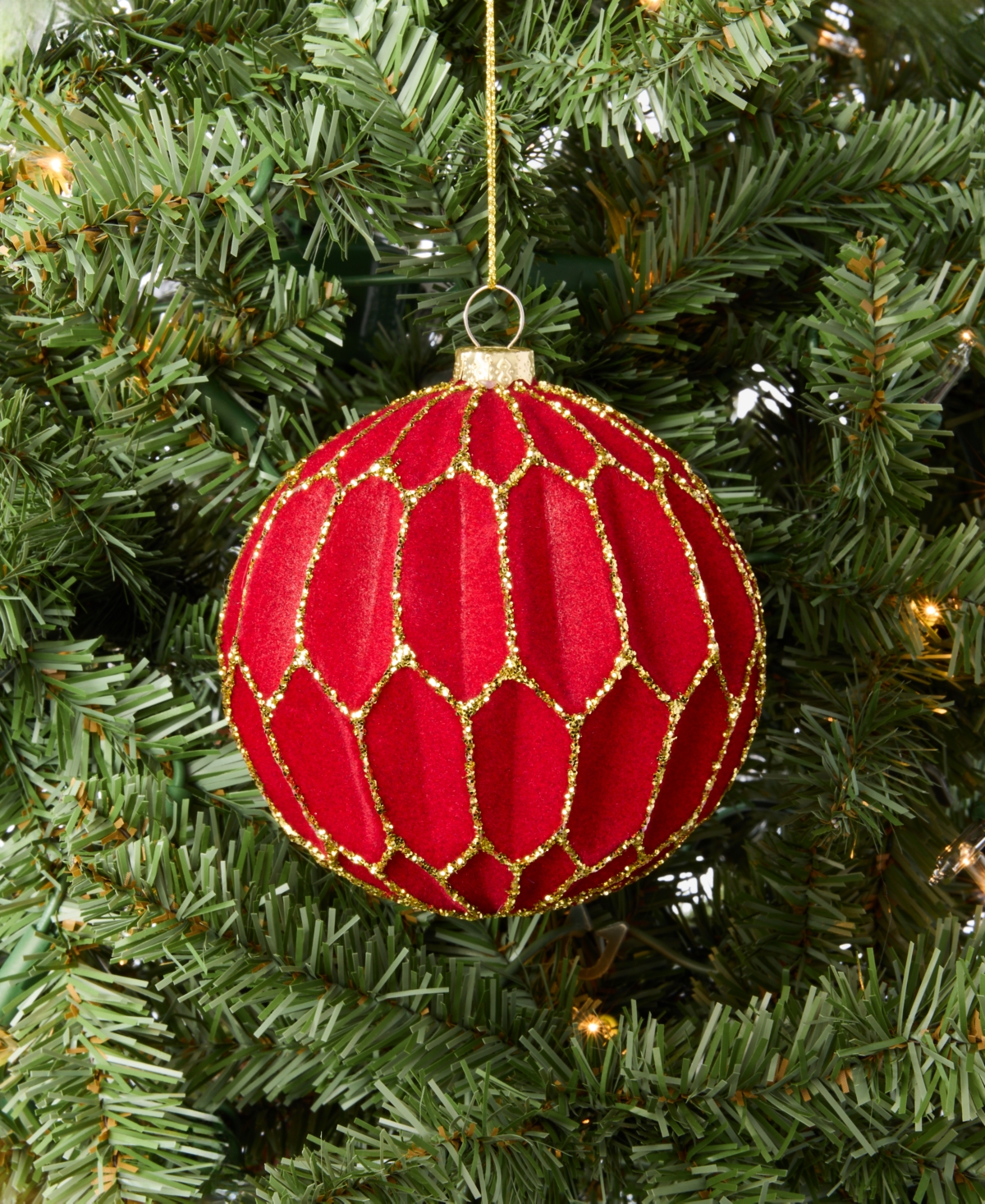 Holiday Lane Berry Tones Red Honeycomb Ball Ornament, Macy's Exclusive In Transparent