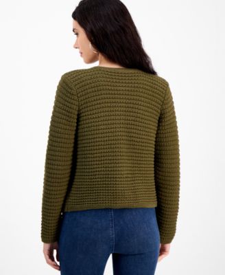 Petite Yarn-Blend Button-Down Cardigan Sweater, Created for Macy's