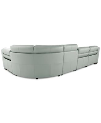 Julius II 5-Pc. Leather L Sectional with 3 Power Recliners, Macy's Exclusive