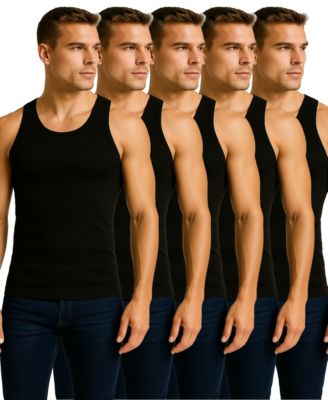 Men's 5-Pack Heavyweight Ribbed Tank Top