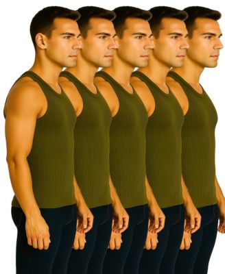 Men's 5-Pack Heavyweight Ribbed Tank Top