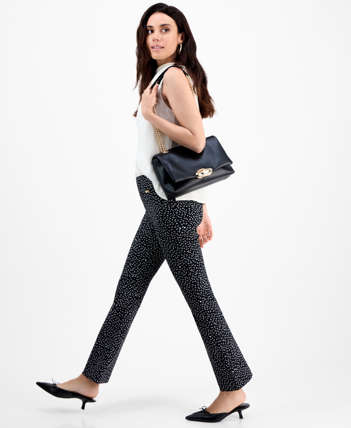 Inc International Concepts Petite Printed Bootcut Pull-on Pants, Macy's Exclusive
