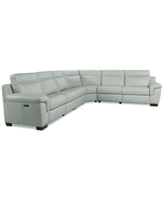 Julius II 6-Pc. Leather L Sectional with 2 Power Recliners, Macy's Exclusive