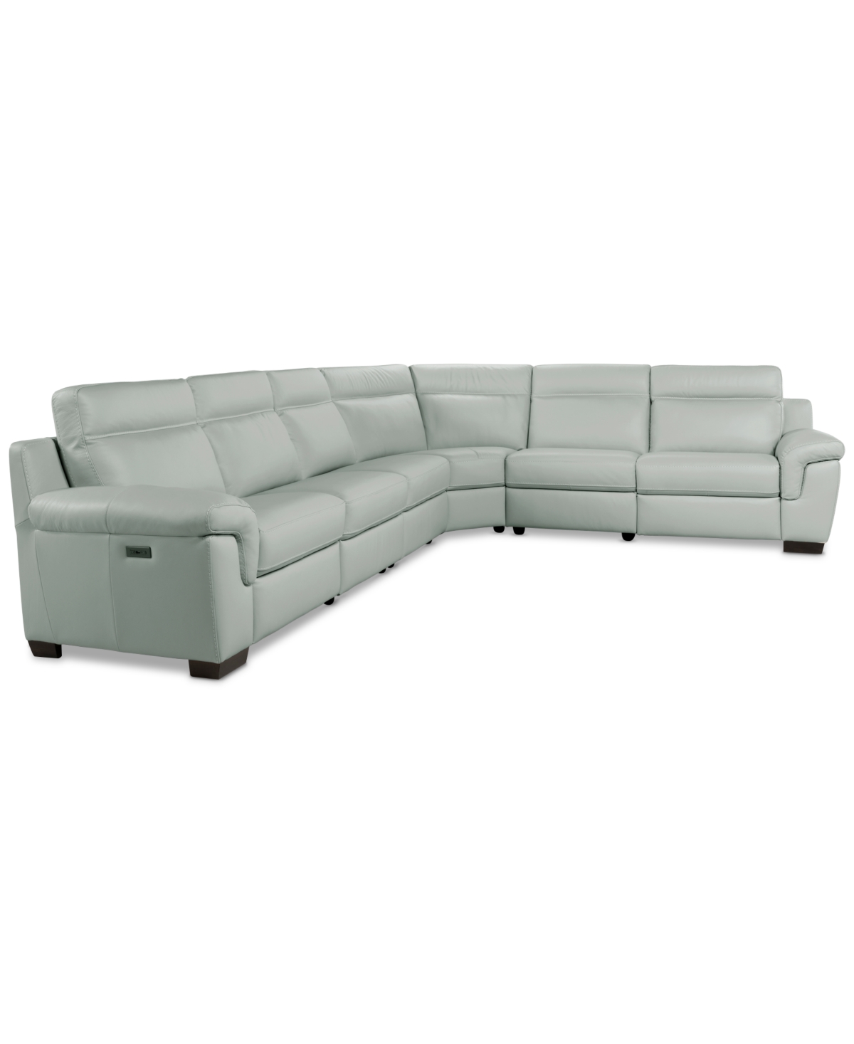 Macy's Julius Ii 6-pc. Leather L Sectional With 2 Power Recliners,  Exclusive In Gray
