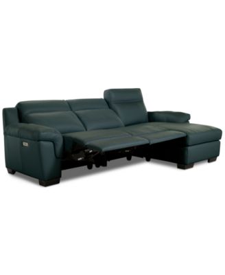 Julius II 3-Pc. Leather Chaise Sectional with 2 Power Recliners