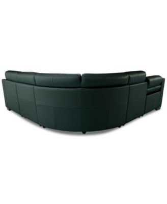 Julius II 5-Pc. Leather Chaise Sectional with 1 Power Recliner, Macy's Exclusive