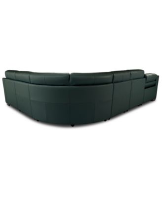 Julius II 6-Pc. Leather Chaise Sectional with 1 Power Recliner, Macy's Exclusive