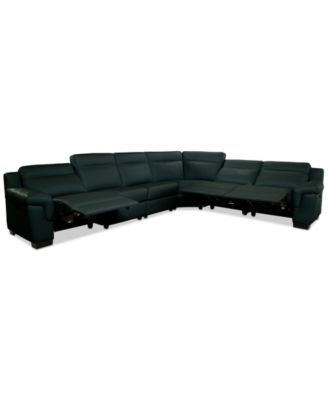 Julius II 6-Pc. Leather L Sectional with 3 Power Recliners, Macy's Exclusive