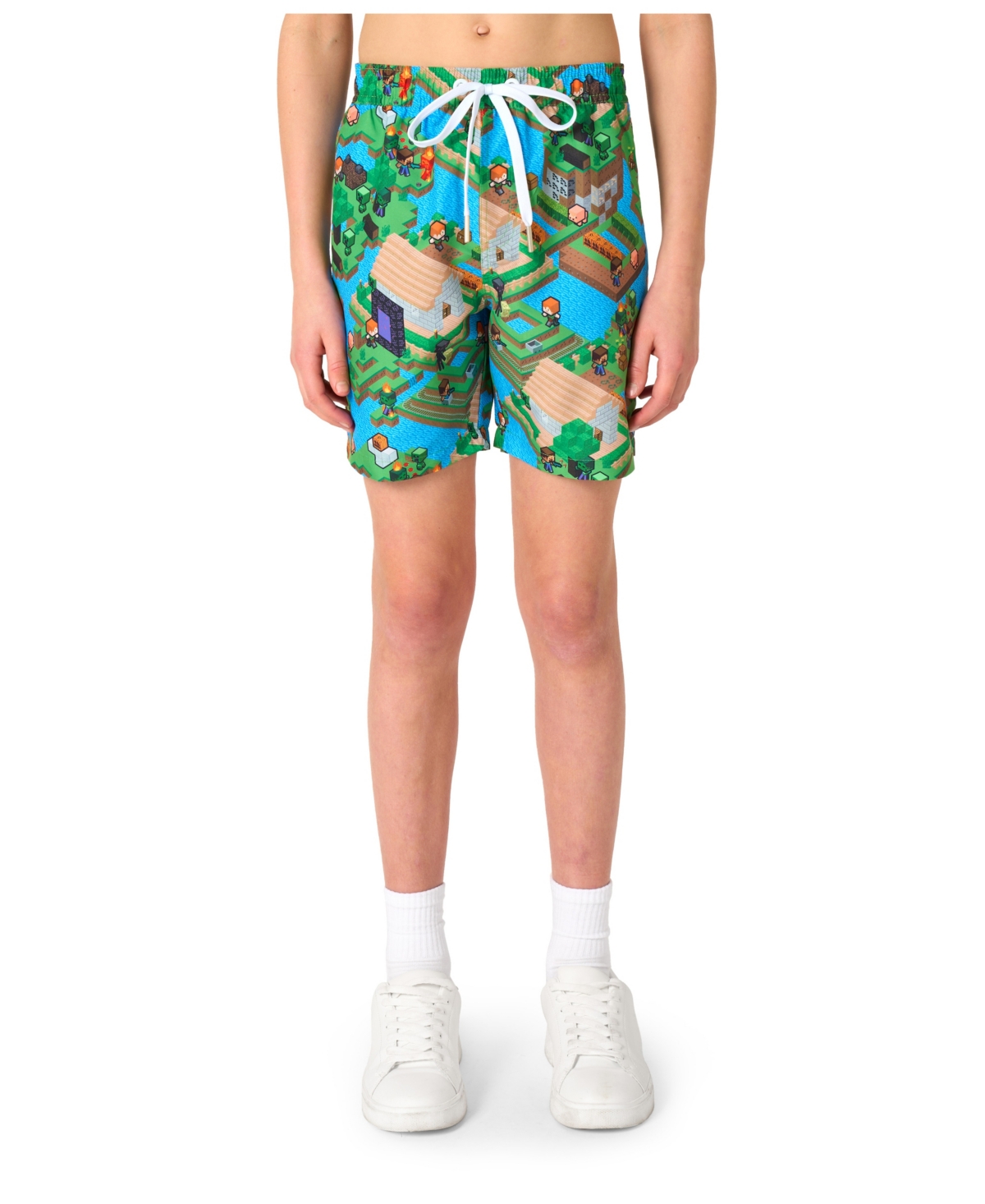 OppoSuits Big Boys 2-Piece Minecraft Summer Short Sleeve Shirt and Shorts Set