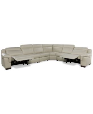 Julius II 6-Pc. Leather L Sectional with 2 Power Recliners, Macy's Exclusive